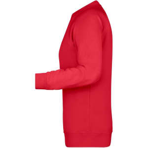 A red ladies' jumper featuring long sleeves and a fitted design. The garment has a simple, classic style with no visible branding.