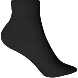 A pair of black organic sneaker socks with a low-cut design and no visible branding.