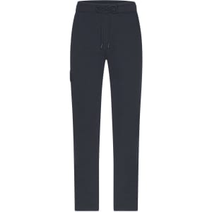 Men's lounge pants in dark navy with a drawstring waist and side pocket. Features a logo branding.