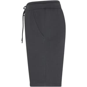 A pair of men's lounge shorts in dark grey with an elastic waistband and side pockets.