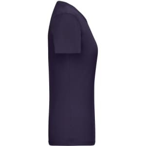 A purple ladies' T-shirt with a 1:1 rib design, featuring short sleeves and a fitted silhouette.