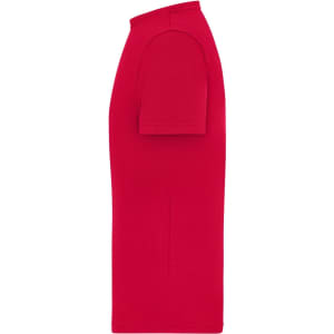 A red men's T-shirt with a 1:1 rib design, featuring short sleeves and a fitted silhouette.