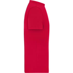 A red men's T-shirt with a 1:1 rib design, featuring a simple and sleek silhouette.