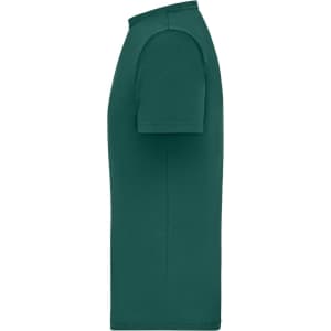 A green men's T-shirt with short sleeves, featuring a fitted 1:1 rib design and no visible branding.