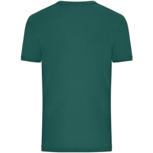 A green men's T-shirt with a 1:1 rib design, featuring a plain back and no visible logos.