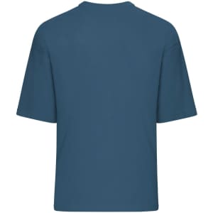 An oversized t-shirt in a deep blue colour, featuring a plain design and short sleeves.