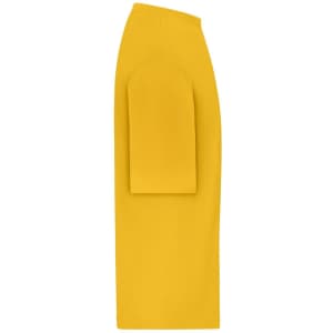 A bright yellow oversized T-shirt with a loose fit and a single large sleeve detail on the side.