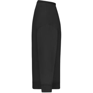 A black oversized jumper with a fitted neckline and long sleeves, featuring a subtle logo.