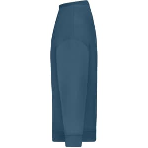 An oversized jumper in a deep blue shade, featuring a simple design with a visible logo.