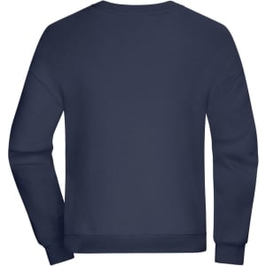 A navy oversized sweatshirt with long sleeves and a crew neck. It features a simple, solid design.