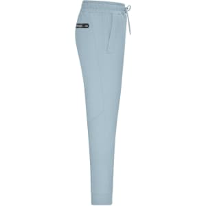 Light blue men's interlock pants with a drawstring waist and side pockets, featuring a small logo.