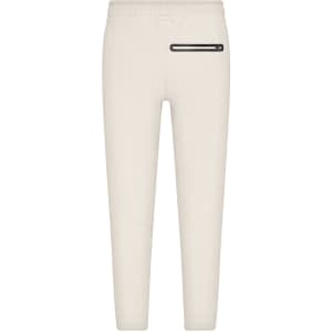 Light beige men's interlock pants with an elastic waistband and a zippered pocket on the side. Features a logo branding.