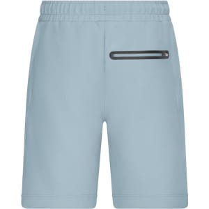 Men's interlock sports shorts in light blue with an elastic waistband and a side zip pocket.