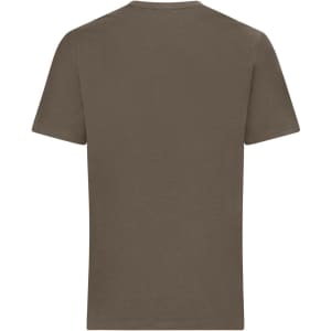 A brown colour-block T-shirt with a simple design, featuring a plain back and no visible branding.