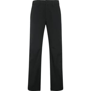Black Patrol Work Trousers with a straight-leg design and a logo. Suitable for a variety of work settings.