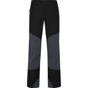 Hiking trousers in black and grey, featuring a sleek design and a logo on the front.