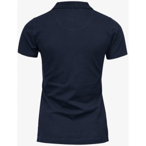 A navy polo shirt with a classic fit and short sleeves. The shirt features a logo.