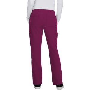 A pair of purple pants with cargo pockets, featuring a relaxed fit and a back view.