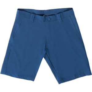 Coated dual function shorts in a vibrant blue colour, featuring pockets and a sleek design.