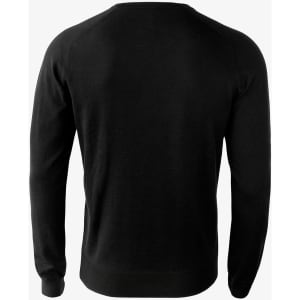 A black knitwear jumper for men, featuring a simple crew neck and a plain design on the back.