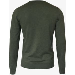 A green Brighton V-Neck men's knitwear jumper featuring a classic back design and long sleeves.