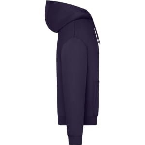 An oversized unisex hooded sweatshirt in navy blue, featuring a front pocket and hood design.
