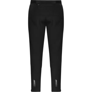 Black men's running pants with a fitted design and reflective detailing, featuring a logo on the back.
