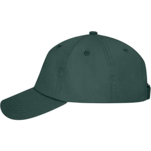 A dark green 6-panel dad cap with an adjustable strap and subtle logo detail.