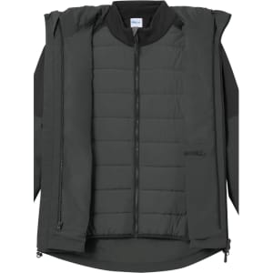 A grey ladies 3-in-1 jacket featuring a removable inner layer and a zip front. The jacket includes a logo.