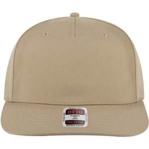 A beige 5 Panel Pro Style Snapback Hat with a flat brim and brand label on the front.