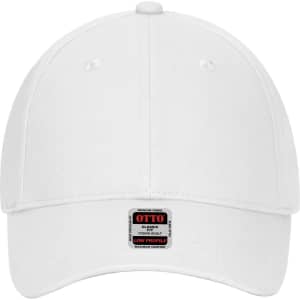 A white low profile baseball cap with a logo on the front, designed for youth wear.