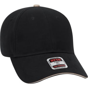 A black low profile baseball cap featuring a simple design and a logo on the front.