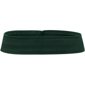 A dark green hat band with a smooth texture and a fitted design. The band includes a logo.