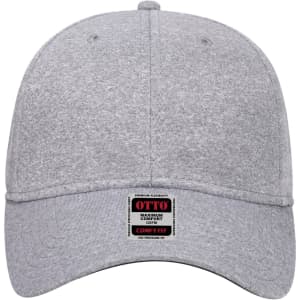 A grey, six-panel low-profile baseball cap with a logo. Features a comfortable fit and structured design.