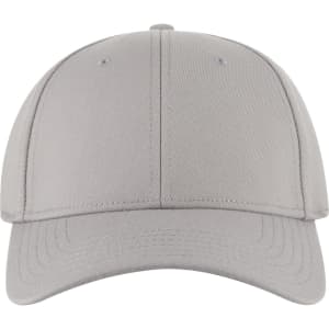 A light grey six-panel low-profile baseball cap with a curved brim and a logo.