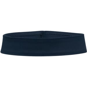 A navy blue hat band with a simple design. It features an elasticised style for a snug fit.