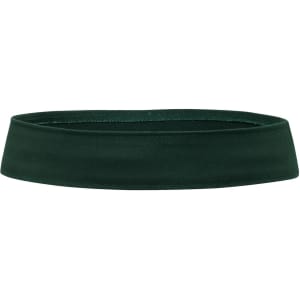 A green hat band with a smooth, flat design and a simple appearance. It features a logo on one side.