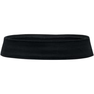 A black hat band with a smooth, flat design, featuring a branded logo.