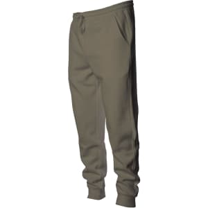 Midweight sweatpants in a muted olive colour, featuring pockets and an elasticised waistband. Includes a logo.