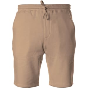 Midweight sweatshorts in a light beige colour with an elastic waistband and drawstring. Includes side pockets.