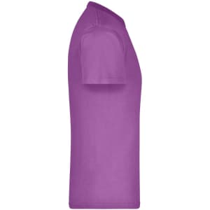 A purple t-shirt with a classic fit and short sleeves. It features a logo on the front.