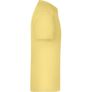 A yellow Junior Basic-T t-shirt displayed from the side, featuring short sleeves and a simple design with a logo.