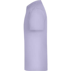 A lavender short-sleeve T-shirt with a classic fit, featuring a logo on the front.