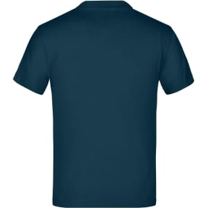 A navy blue Junior Basic-T t-shirt featuring a plain back design and a logo. Suitable for casual wear.