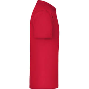 A red Junior Basic-T t-shirt displayed from the side, featuring short sleeves and a simple design.
