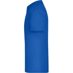 A bright blue Junior Basic-T shirt displayed from a side view. The shirt features short sleeves and a simple design.