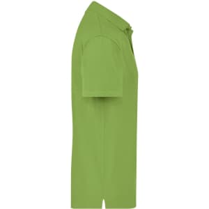 A green polo shirt with a collar and short sleeves. It features a logo on the chest area.
