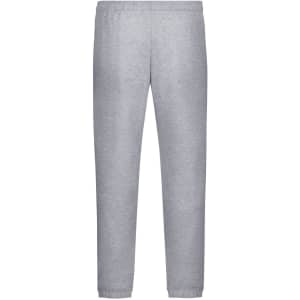 Light grey men's jogging pants with an elastic waistband and cuffs, featuring a logo.