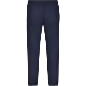 Navy blue men's jogging pants with an elastic waistband and a tapered fit. Features a logo detail.