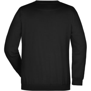 A black round sweat heavy jumper featuring a simple design and a branded label.